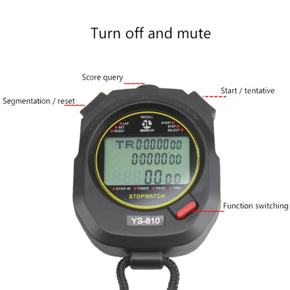 Rynx | YS Electronic Stopwatch Timer Training Running Watch, Style: YS-8100 100 Memories (Black)