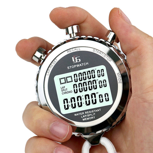 Rynx | YS Metal Stopwatch 3 Rows Display Running Training Electronic Timers, Style: YS-5120 120 Memories
