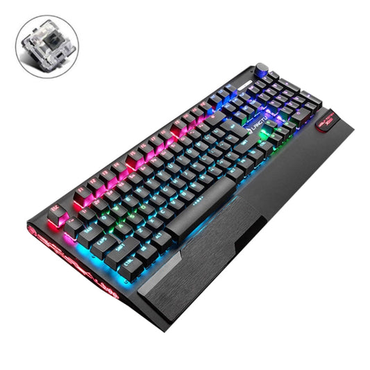 Rynx | LANGTU K1000 104 Keys Illuminated Wired Keyboard, Cable Length: 1.5 m (Black Black Axis Mixed Light)