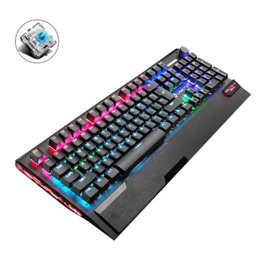Rynx | LANGTU K1000 104 Keys Illuminated Wired Keyboard, Cable Length: 1.5 m (Black Green Shaft Mixed Light)