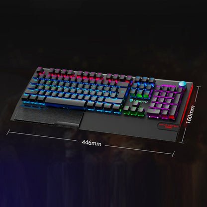 Rynx | LANGTU K1000 104 Keys Illuminated Wired Keyboard, Cable Length: 1.5 m (Black Green Shaft White Light)