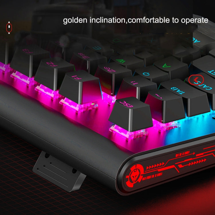 Rynx | LANGTU K1000 104 Keys Illuminated Wired Keyboard, Cable Length: 1.5 m (Black Green Shaft Mixed Light)