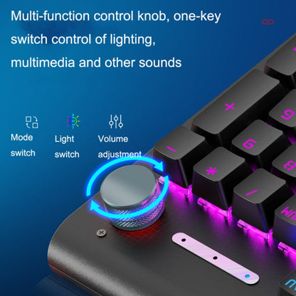 Rynx | LANGTU K1000 104 Keys Illuminated Wired Keyboard, Cable Length: 1.5 m (Black Green Shaft Mixed Light)