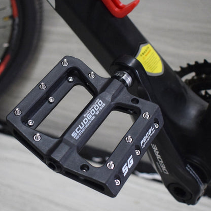 Rynx | FMFXTR Mountain Bicycle Pedal Nylon Fiber Bearing Non-Slip Pedal(SG-12B Black)