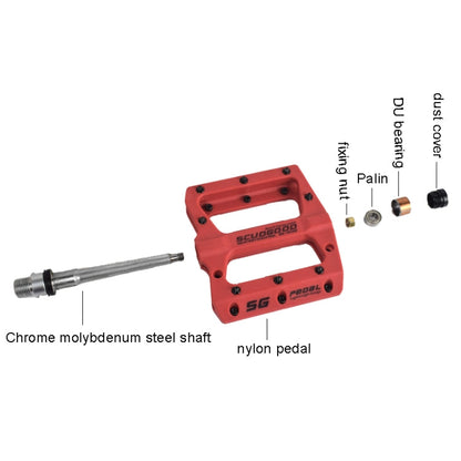 Rynx | FMFXTR Mountain Bicycle Pedal Nylon Fiber Bearing Non-Slip Pedal(SG-12B Black)