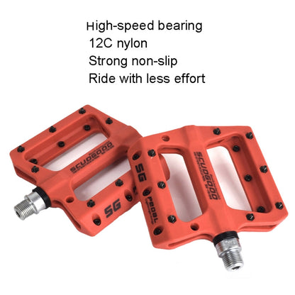 Rynx | FMFXTR Mountain Bicycle Pedal Nylon Fiber Bearing Non-Slip Pedal(SG-12B Black)