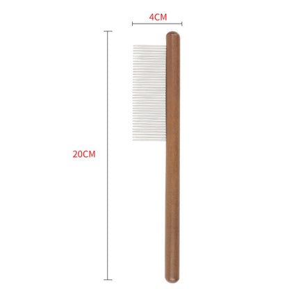 Cat Dog Solid Wood Comb for Removing Floating Hairs Pet Care Grooming Flea Comb(F)