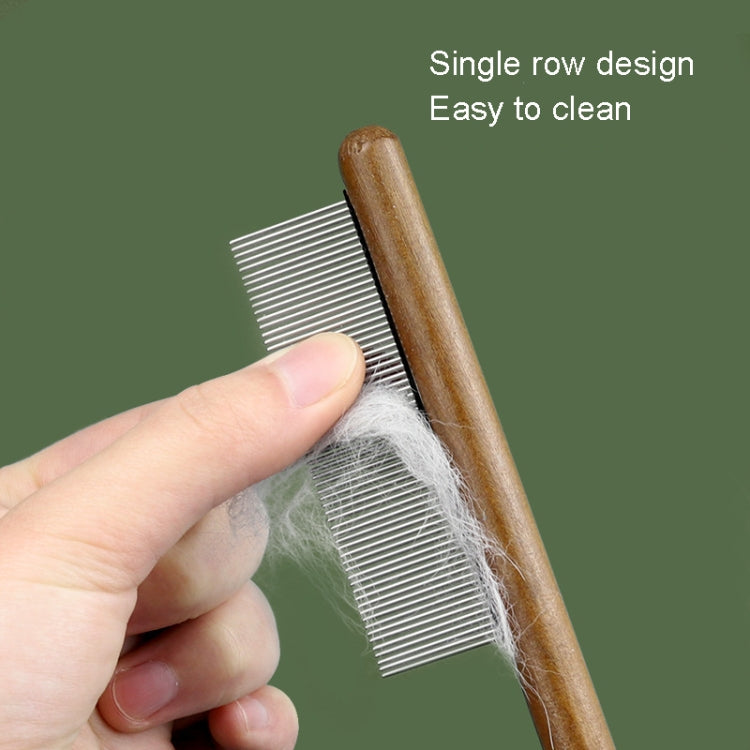 Cat Dog Solid Wood Comb for Removing Floating Hairs Pet Care Grooming Flea Comb(F)