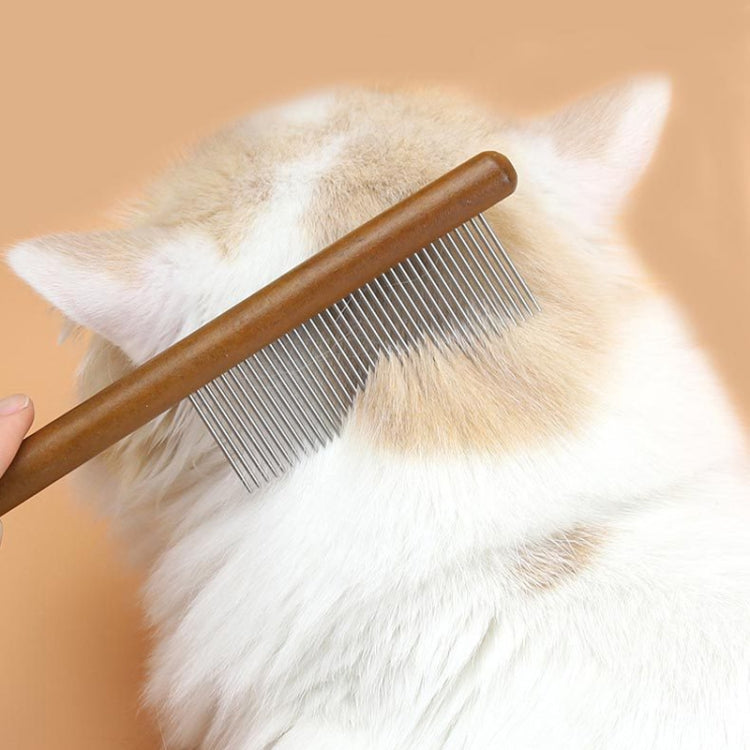 Cat Dog Solid Wood Comb for Removing Floating Hairs Pet Care Grooming Flea Comb(F)