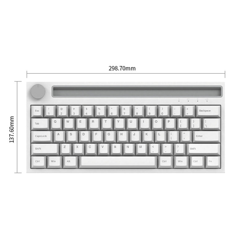 Rynx | Ajazz K620T 62 Keys Bluetooth Wireless Dual Mode Mechanical Keyboard, Style: Blue Wave (White)