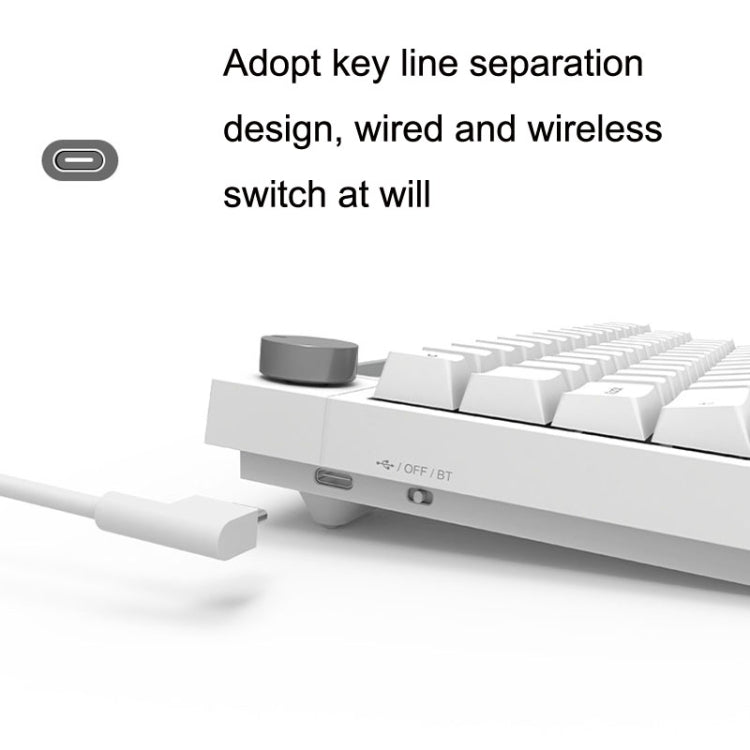 Rynx | Ajazz K620T 62 Keys Bluetooth Wireless Dual Mode Mechanical Keyboard, Style: Pink Shaft (White)