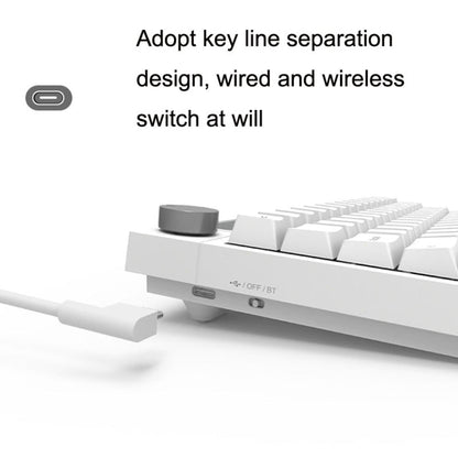 Rynx | Ajazz K620T 62 Keys Bluetooth Wireless Dual Mode Mechanical Keyboard, Style: Pink Shaft (White)