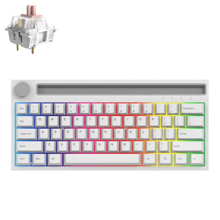 Rynx | Ajazz K620T 62 Keys Bluetooth Wireless Dual Mode Mechanical Keyboard, Style: Pink Shaft (White)