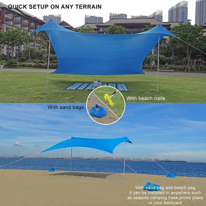 Rynx | Outdoor Beach Lycra Canopy Camping Tent Sunshade Fishing Tent, Size: 210x160x150cm(Blue)