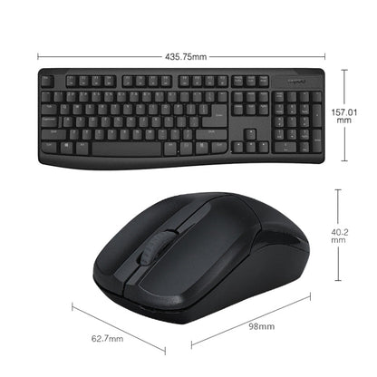 Rynx | Rapoo X1800PRO 104 Key Waterproof Multimedia Wireless Keyboard Mouse Set (Black)