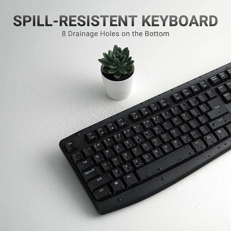 Rynx | Rapoo X1800PRO 104 Key Waterproof Multimedia Wireless Keyboard Mouse Set (Black)