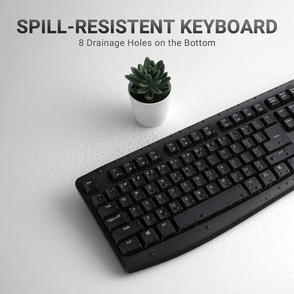 Rynx | Rapoo X1800PRO 104 Key Waterproof Multimedia Wireless Keyboard Mouse Set (Black)