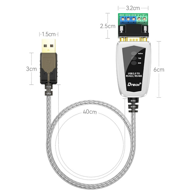 Rynx | DTECH DT-5119 0.5 m USB to RS485/422 Industrial Converter Serial Line Communication Adapter