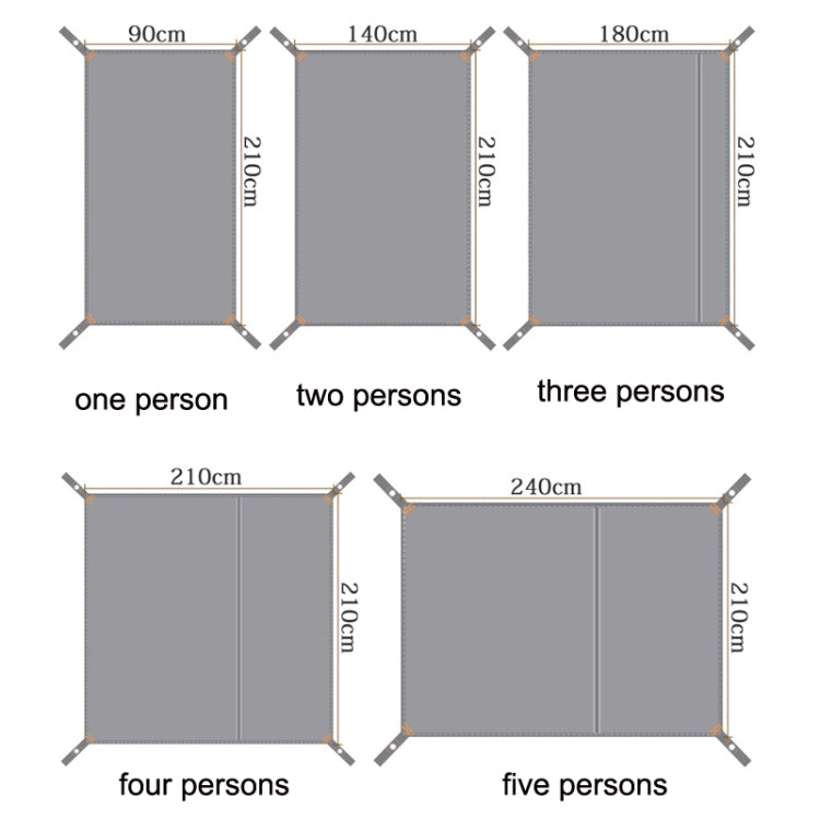 Rynx | Outdoor Tent Mats Thickened Oxford Cloth Waterproof Picnic Mat, Size: 240x210cm(Black)