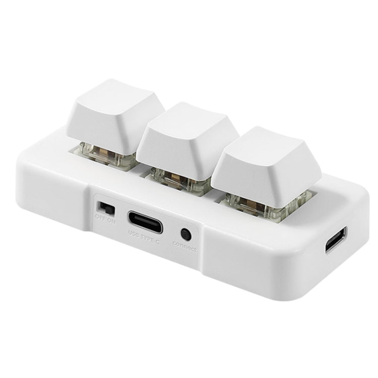 Rynx | MK321 3 Key Custom Keys Gaming Office PS Clip Macro Programming Keyboard, Cable Length: 1.5 m (White)