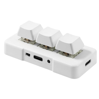Rynx | MK321 3 Key Custom Keys Gaming Office PS Clip Macro Programming Keyboard, Cable Length: 1.5 m (White)