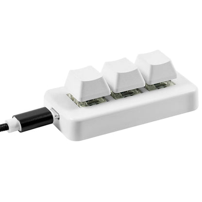 Rynx | MK321 3 Key Custom Keys Gaming Office PS Clip Macro Programming Keyboard, Cable Length: 1.5 m (White)