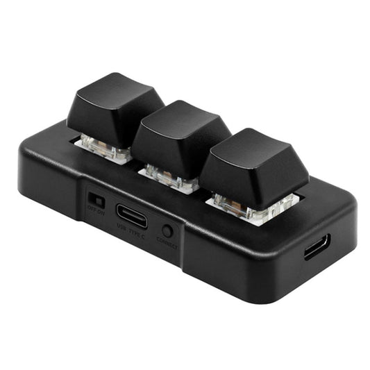 Rynx | MK321 3 Keys Customizable Key Gaming Office PS Clip Macro Programming Keyboard, Cable Length: 1.5 m (Black)