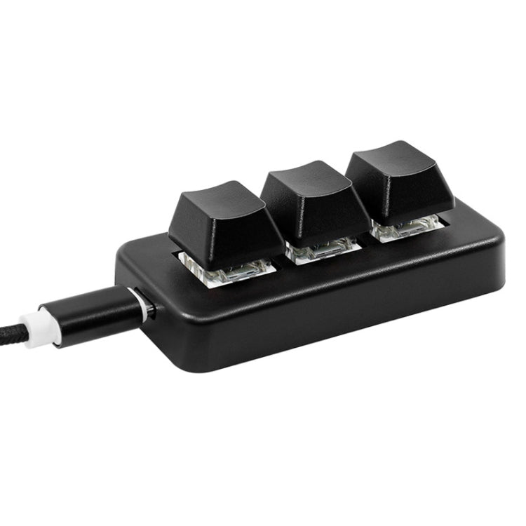 Rynx | MK321 3 Keys Customizable Key Gaming Office PS Clip Macro Programming Keyboard, Cable Length: 1.5 m (Black)