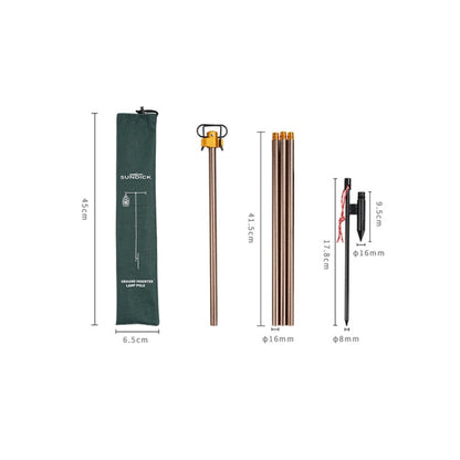 Rynx | Outdoor Camping Telescopic Double Hook Folding Light Stand(Green)