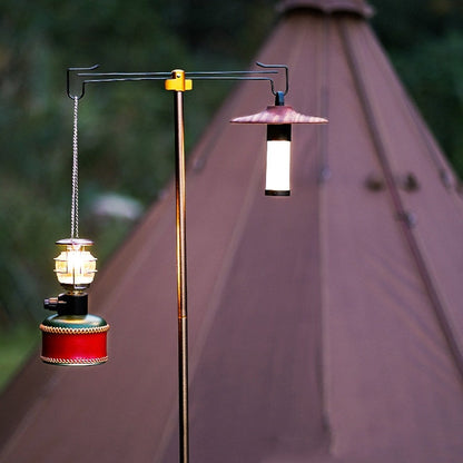 Rynx | Outdoor Camping Telescopic Double Hook Folding Light Stand(Green)