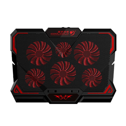 Rynx | CoolCold 17 Inch Gaming Laptop Cooler Six Fans Two USB Ports 2600RPM Laptop Cooling Pad (Black Red)