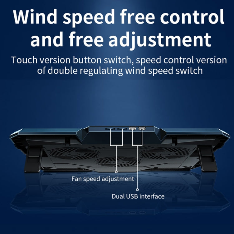 Rynx | CoolCold 17 Inch Gaming Laptop Cooler Six Fans Two USB Ports 2600RPM Laptop Cooling Pad (Black Red)