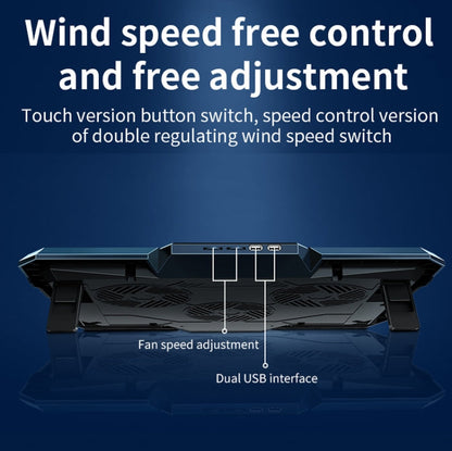 Rynx | CoolCold 17 Inch Gaming Laptop Cooler Six Fans Two USB Ports 2600RPM Laptop Cooling Pad (Black Red)