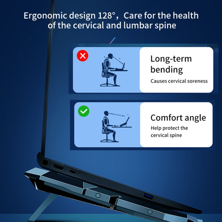 Rynx | CoolCold 17 Inch Gaming Laptop Cooler Six Fans Two USB Ports 2600RPM Laptop Cooling Pad (Black Red)