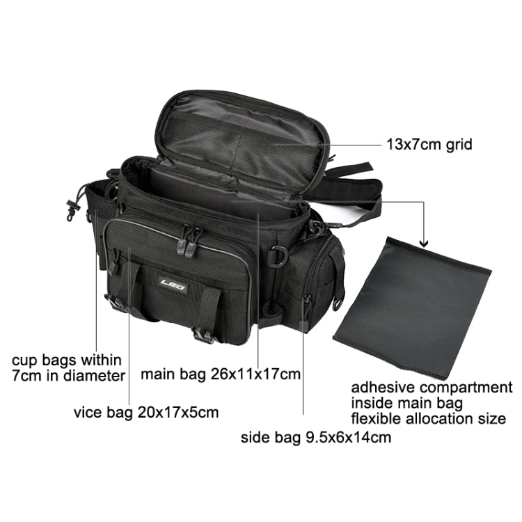 Rynx | LEO 27852 Multifunctional Luya Bag Fishing Gear Shoulder Bag Outdoor Photography Bag(Black)