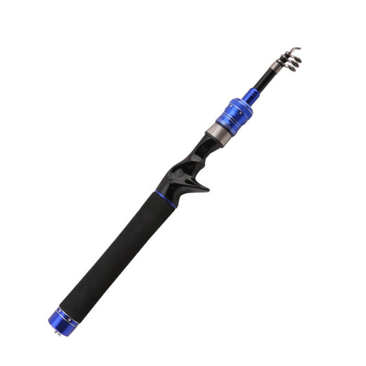 Rynx | Telescopic Lure Rod Mini Fishing Rod Portable Fishing Tackle, Length: 1.8m(Blue Curved Handle)