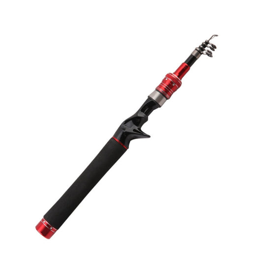 Rynx | Telescopic Lure Rod Mini Fishing Rod Portable Fishing Tackle, Length: 2.1m(Red Curved Handle)