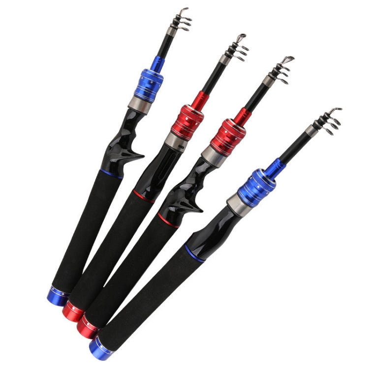 Rynx | Telescopic Lure Rod Mini Fishing Rod Portable Fishing Tackle, Length: 2.4m(Blue Straight Handle)