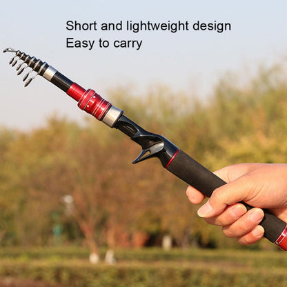 Rynx | Telescopic Lure Rod Mini Fishing Rod Portable Fishing Tackle, Length: 2.4m(Blue Straight Handle)