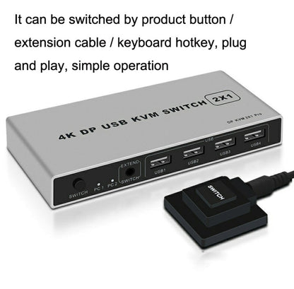 Rynx | 4K KYSW59 60HZ DP USB KVM Switch 2-in-1 Computer Sharing Device
