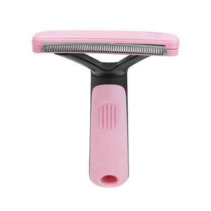 Pet Automatic Hair Removal Comb Curved Cat and Dog Comb with Open Knot (Pink)