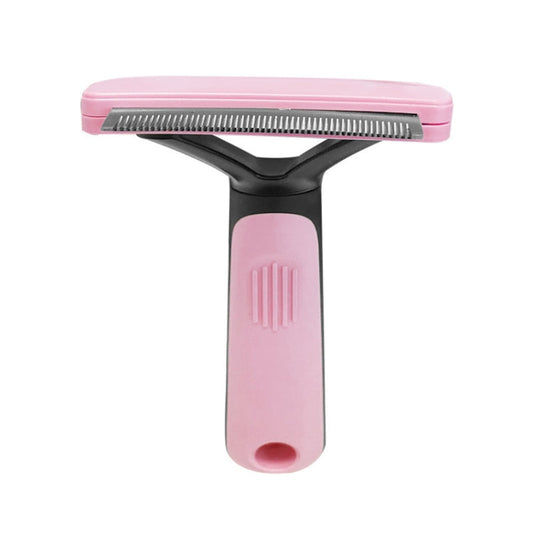 Pet Automatic Hair Removal Comb Curved Cat and Dog Comb with Open Knot (Pink)
