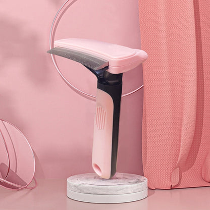 Pet Automatic Hair Removal Comb Curved Cat and Dog Comb with Open Knot (Pink)