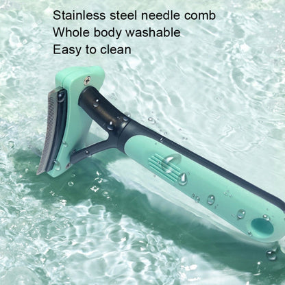 Pet Automatic Hair Removal Comb Curved Cat and Dog Comb with Open Knots (Green)