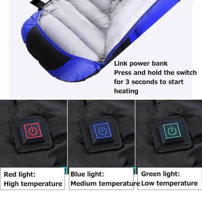 Rynx | USB Electric Heating Down Cotton Sleeping Bag 3-speed Temperature Adjustment (180+30)x75cm(Orange)