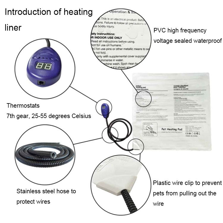 RYNX | Blue 12V Low Voltage Multifunctional Warm Pet Heating Mat Pet Electric Blanket (AU Plug)