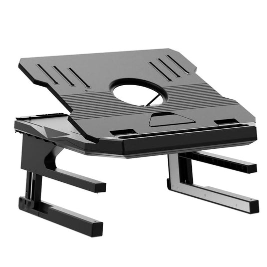 Rynx | Double Layer Folding Laptop Stand Aluminum Computer Height Adjustable Frame (Black)