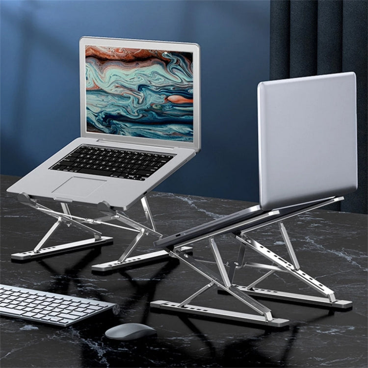 Rynx | N8 Double Layer Foldable Lift Aluminum Alloy Laptop Heat Dissipation Stand, Color: Gray