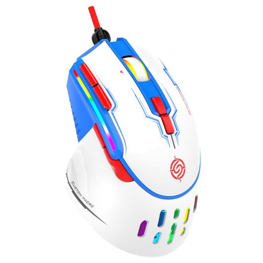 Rynx | K-Snake Q15 9 Keys RGB Light Effect Wired Mechanical Mouse, Cable Length: 1.5 m (White)