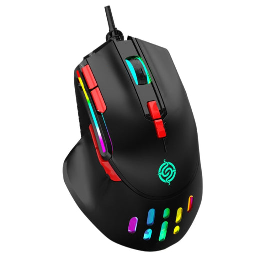 Rynx | K-Snake Q15 9 Keys RGB Light Effect Wired Mechanical Mouse, Cable Length: 1.5 m (Black)